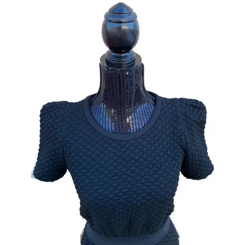 Sandro Puff Shoulder Quilted Mini Dress