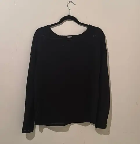 cupio Shirt Womens l medium Black long Sleeve Scoop Neck Knit Acrylic Nylon