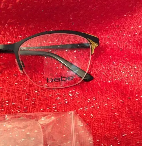 Bebe New Frames Eye Wear glasses Womens  Jet with gold bling