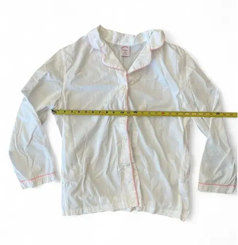 Brooks Brothers White Pajamas Pink Piping Large