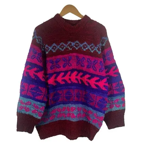 Vintage Handmade in Bolivia Wool Sweater One of a Kind Size Large