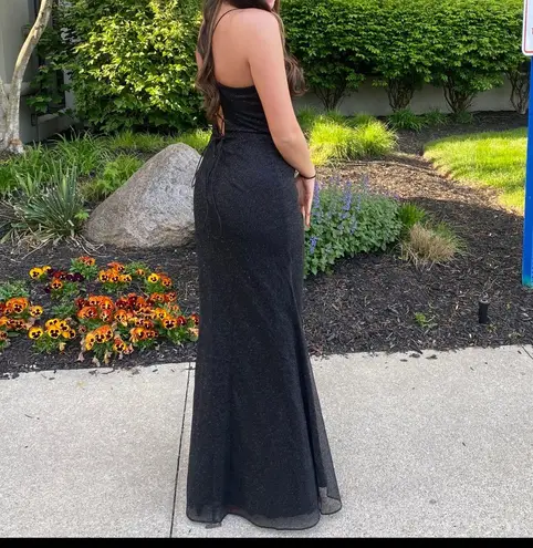 Black Corset Glittery Gown Size 6