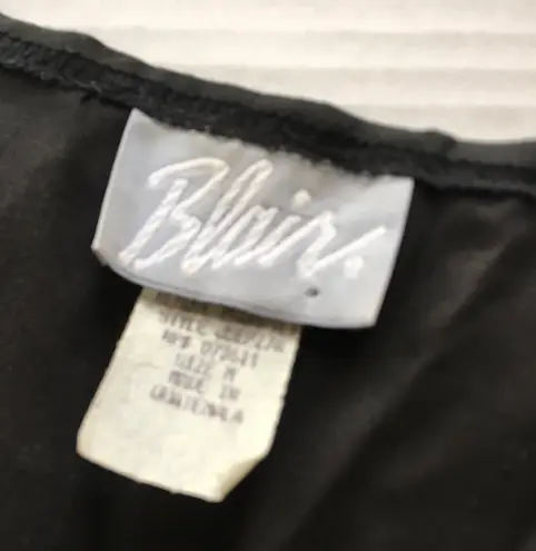 Blair Vintage 90s Black Daisy Vest Gingham Flower Basket M Grandmacore