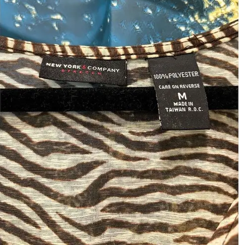 New York And Company Zebra Print Sleeveless Knee Length Dress M Black $ White