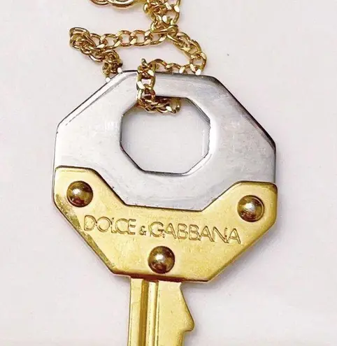 Dolce & Gabbana Authentic  RARE Vintage Large Gold Y2K Key Necklace