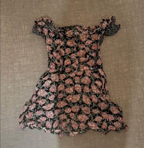 Square Neck Flutter Sleeve Pink and Orange Sundress