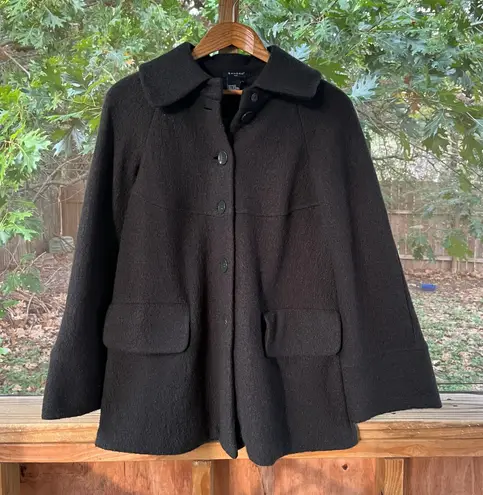 Sandro Women's 100% Boiled Wool Dark Green Grey Coat Size PL