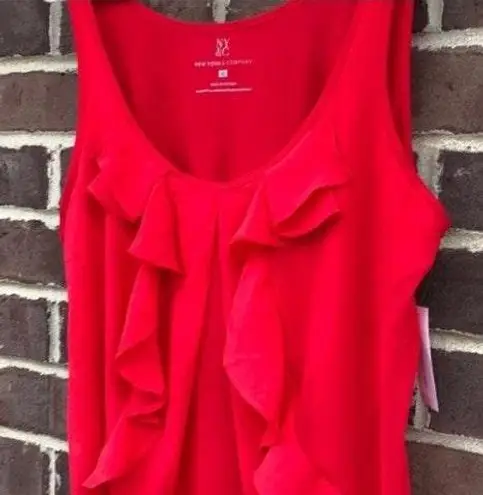 New York & Co. red Ruffle blouse 