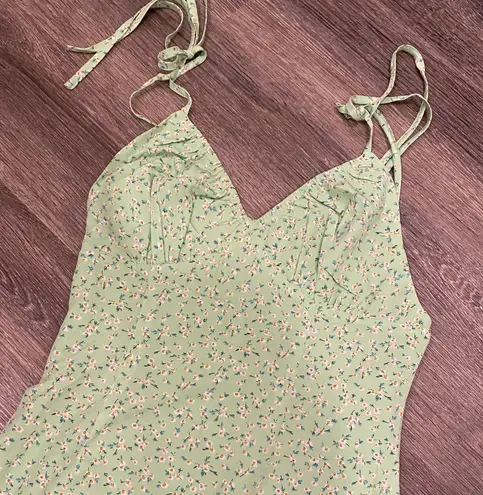 Cider ditsy floral lime green cami dress Small NWT NEW