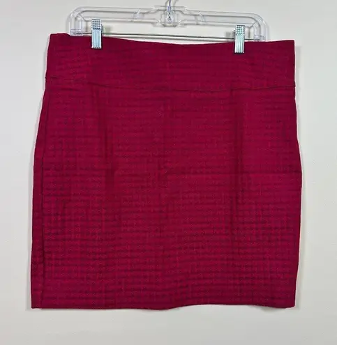 Margaret M Houndstooth Pencil Skirt Career Office Plum Size XLP Purple