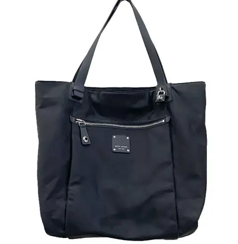Henri Bendel Black Jetsetter Nylon Zip Top Large Tote Bag