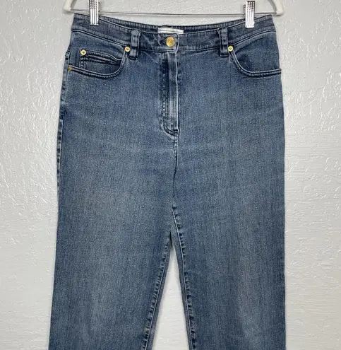 St. John  Sport Women 8 Medium Wash Denim Straight Cut Jeans Stretch High Waisted