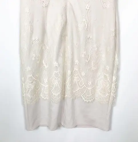 Tadashi Shoji Cream Lace Overlay Sheath Dress