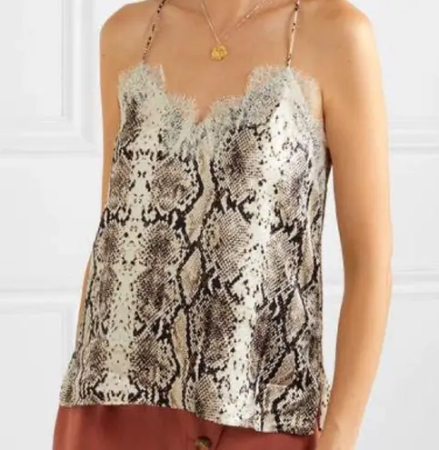 Cami NYC The Racer Charmeuse Snake Tank Top Silk XS