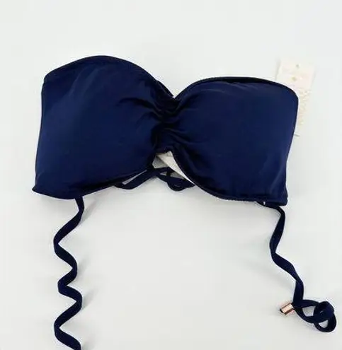 Eberjay Eberjey Deep Blue Oona Beach Glow Strapless Bikini Top Women's Size Medium M NWT