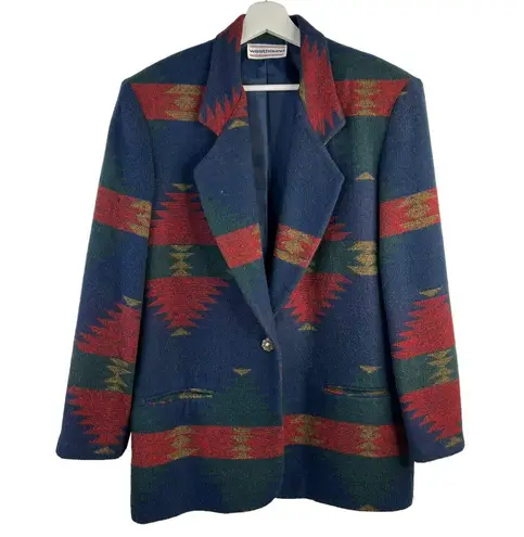 Vtg Westbound Sz L ? Blazer Jacket Southwest Aztec Print Pattern Single Button Size L