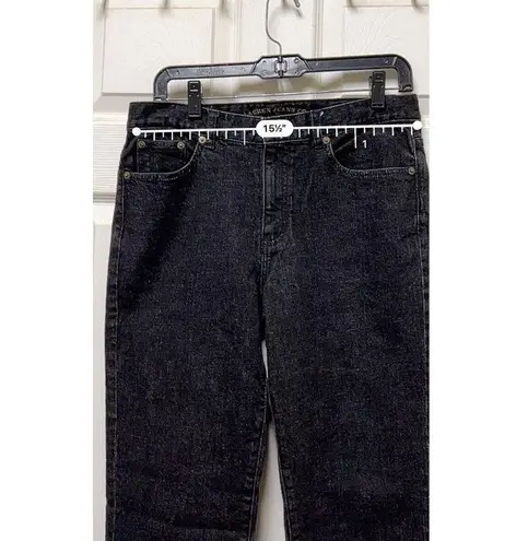 Ralph Lauren Lauren  Jeans Womens Size‎ 8P Black Denim Pants Raw Hem Crop 421506