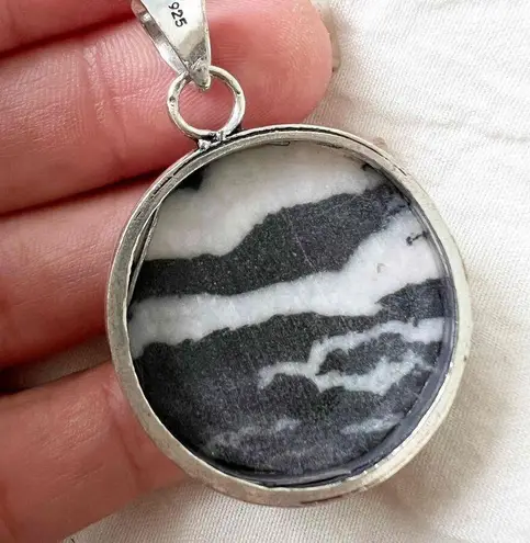 925 sterling silver Buffalo Turquoise carabiner Holder Necklace Womens Jewelry Black