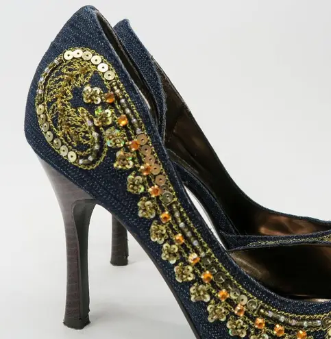 Anne Michelle Vintage Y2K  Sequin Beaded Heels