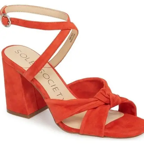 Sole Society Deep Coral Sandals/Heels