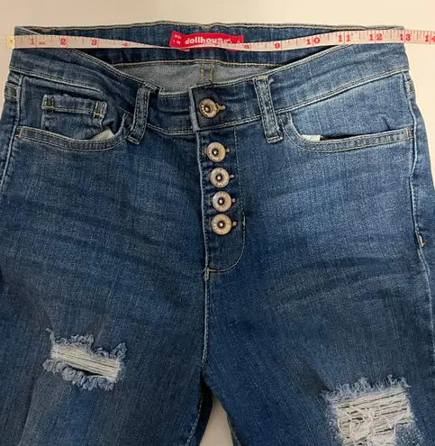 Dollhouse Jeans Women Junior Size 3 Button Fly Distressed Straight Leg