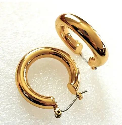 Mia Fiore- Italy Chunky Gold Plated Hoop Earrings