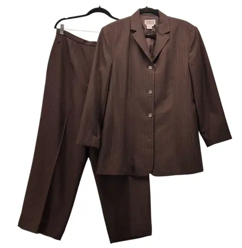 Style & Co Boxy Pants Suit Brown 14