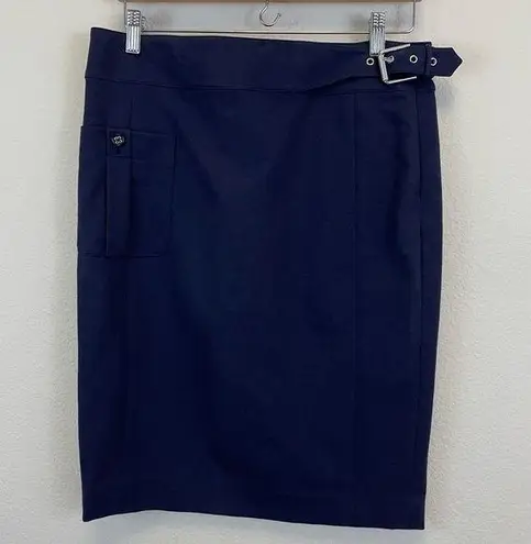 Ralph Lauren  Black Label Nautical Ponte Belted Pencil Skirt Size 10