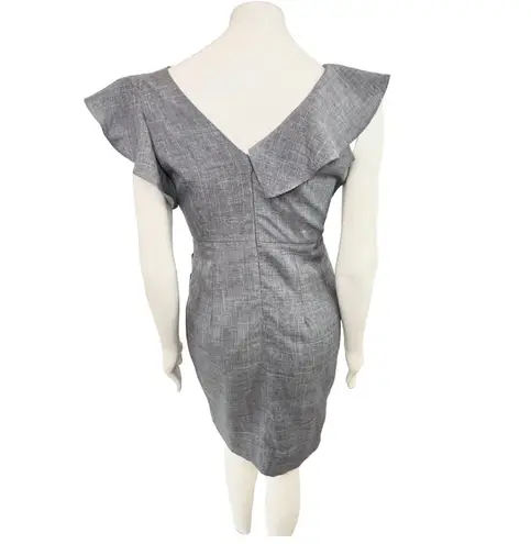 Tea & Cup Tea n Cup | Grey Grey Faux Wrap Dress with Ruffled and Belt Loop Accents