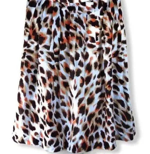 Anne Klein AK  Animal Print Silk Blend Skirt