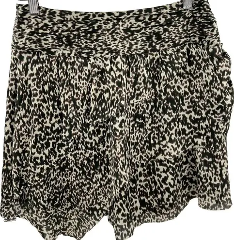 IRO  Roya Leopard Silk Mini Skirt Ecru Black Brown Size 38 / US 6