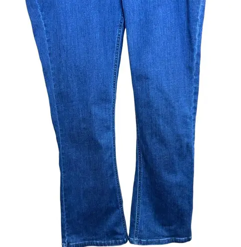 Denim & Co . Signature Perfect Flex Pull-On Jeans Deep Indigo Petite 14