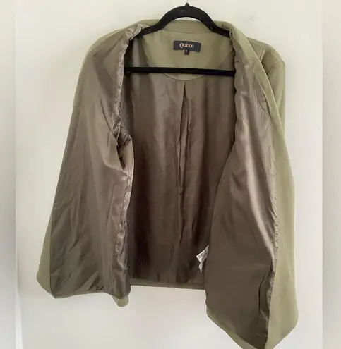 Quince Olive Green Stretch Crepe Women's Open Blazer Size Large