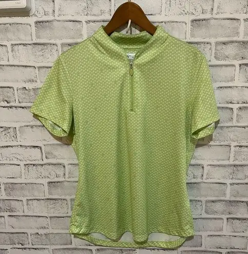 Greg Norman NWOT Women’s ML75 2below palm tree foulard zip polo shirt Large