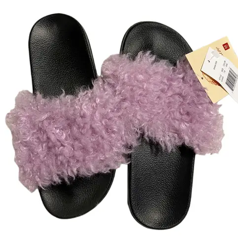 PJ Couture Purple Women's Slippers With Sherpa Size M