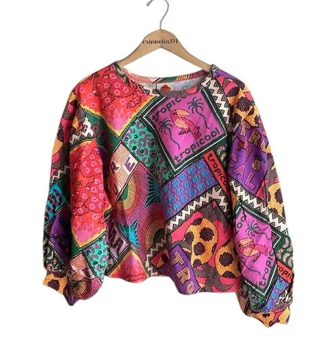 Farm Rio The Dotted Patch Scarf Sweatshirt