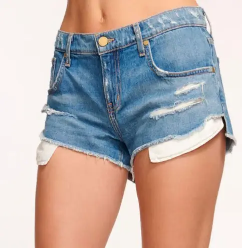 Ramy Brook  Christy Low-Rise Distressed Cut Off Denim Jean Shorts