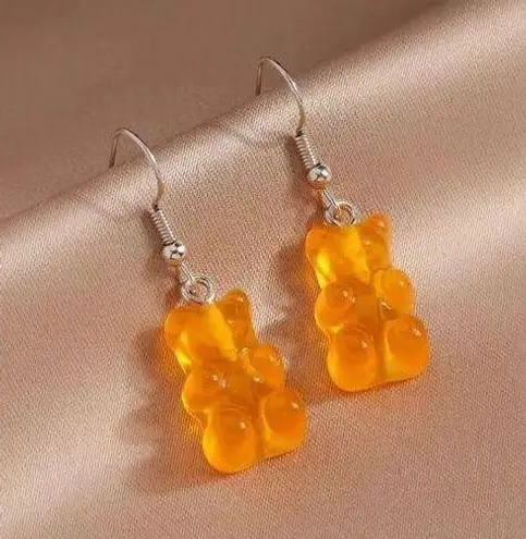 🆕Orange Candy Gummy Bear Dangle Earrings