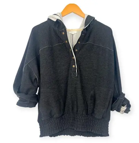 Johnny Was Calme | M | Cozy Smocked Hoodie Pullover Pockets Sweatshirt Sweater