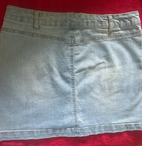 Blue Spice Denim Skirt  Blue Zipper Front