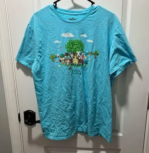 Nintendo Animal Crossing Graphic T Shirt Blue Size XL