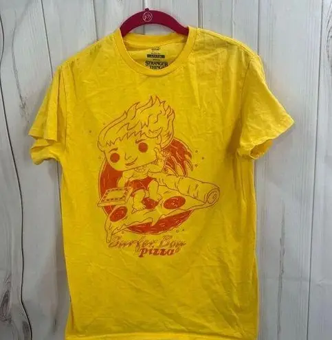 Stranger Things Adult Small Surfer Boy Pizza Tshirt