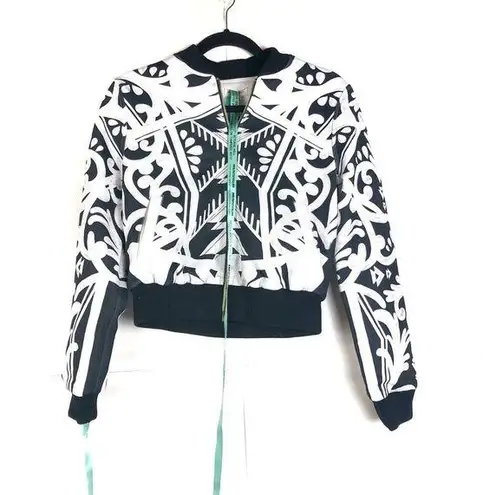 Mistress Rocks  Black White Sugar High Bomber Jacket Size Small