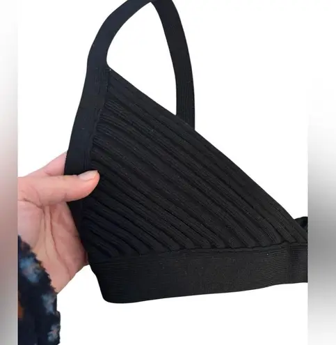 Babaton Black Sculpt Knit Ribbed Bralette