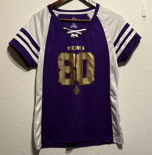 Purple Gold Minnesota Vikings Women's Sports Top Sequins Lace
