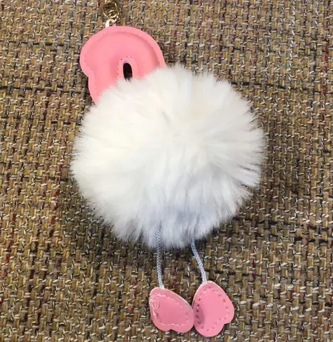 Flamingo Pom Pom Hangtag Pocket Book Purse Bag Decoration Keychain
