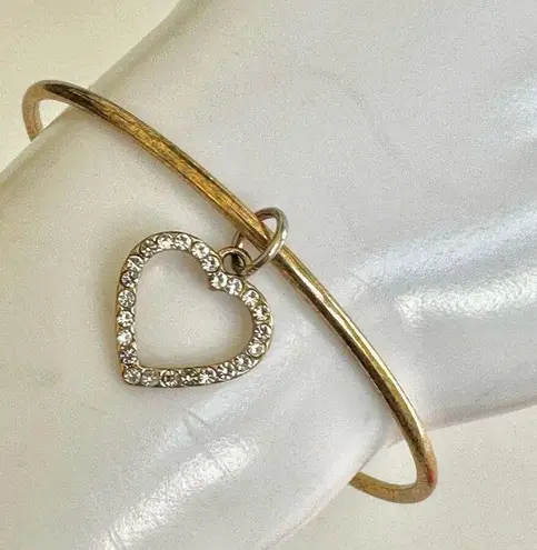 Hard Rock Cafe rhinestone heart bangle bracelet