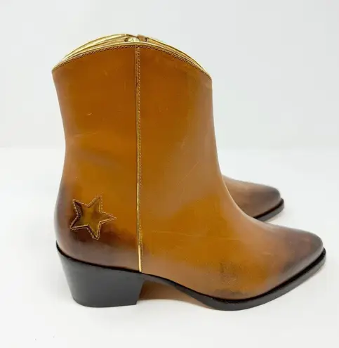 NEW Thursday Boot Co. Sedona Country Star Brown Ankle Zipper Western Booties 7.5