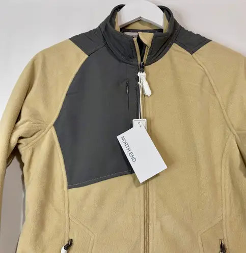 North End Women’s Casual Fleece Zip Up Jacket Stone Graphite Size Medium NWT