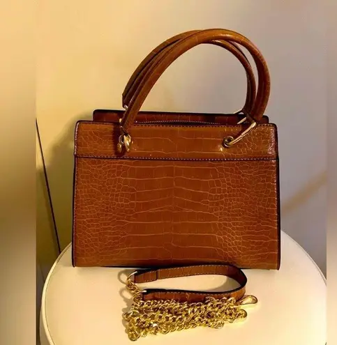 New Copper Top Handle Flap Crossbody Brown